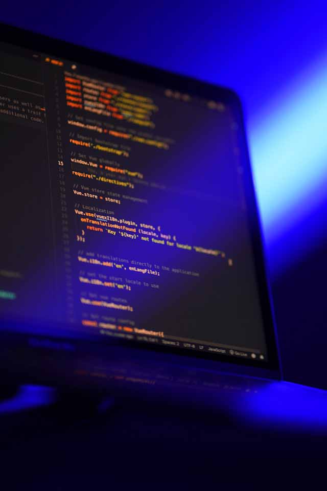 Close up of encrypted data visualization